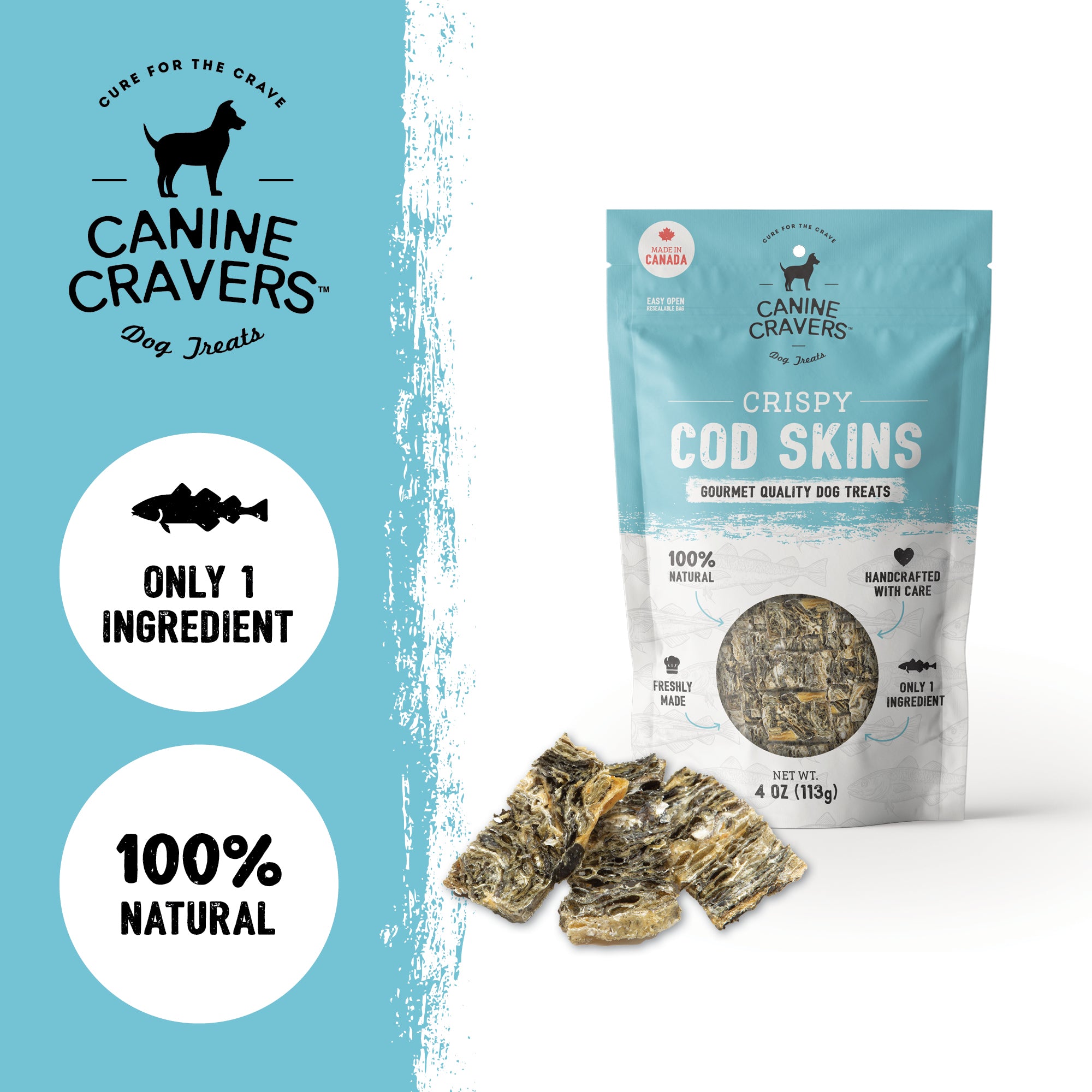 Canine Cravers Cod Skins Packaging