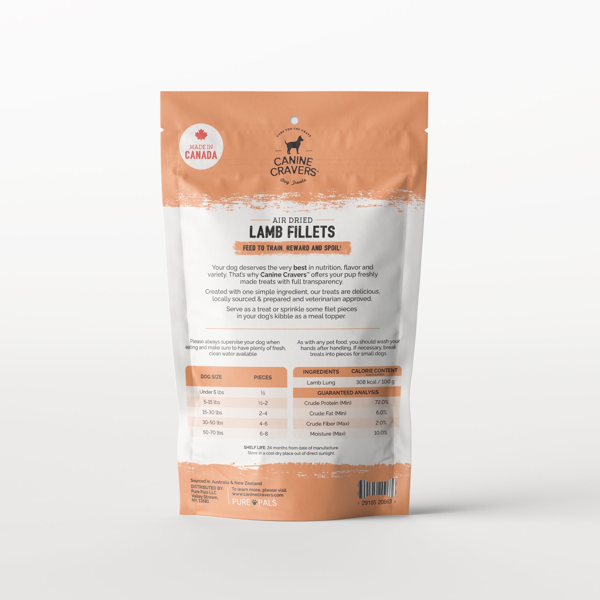 Premium Lamb Fillet Dog Treats 5.3 oz Bag