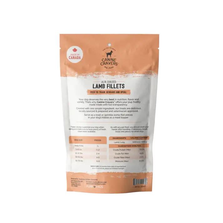 Premium Lamb Fillet Dog Treats 5.3 oz Bag