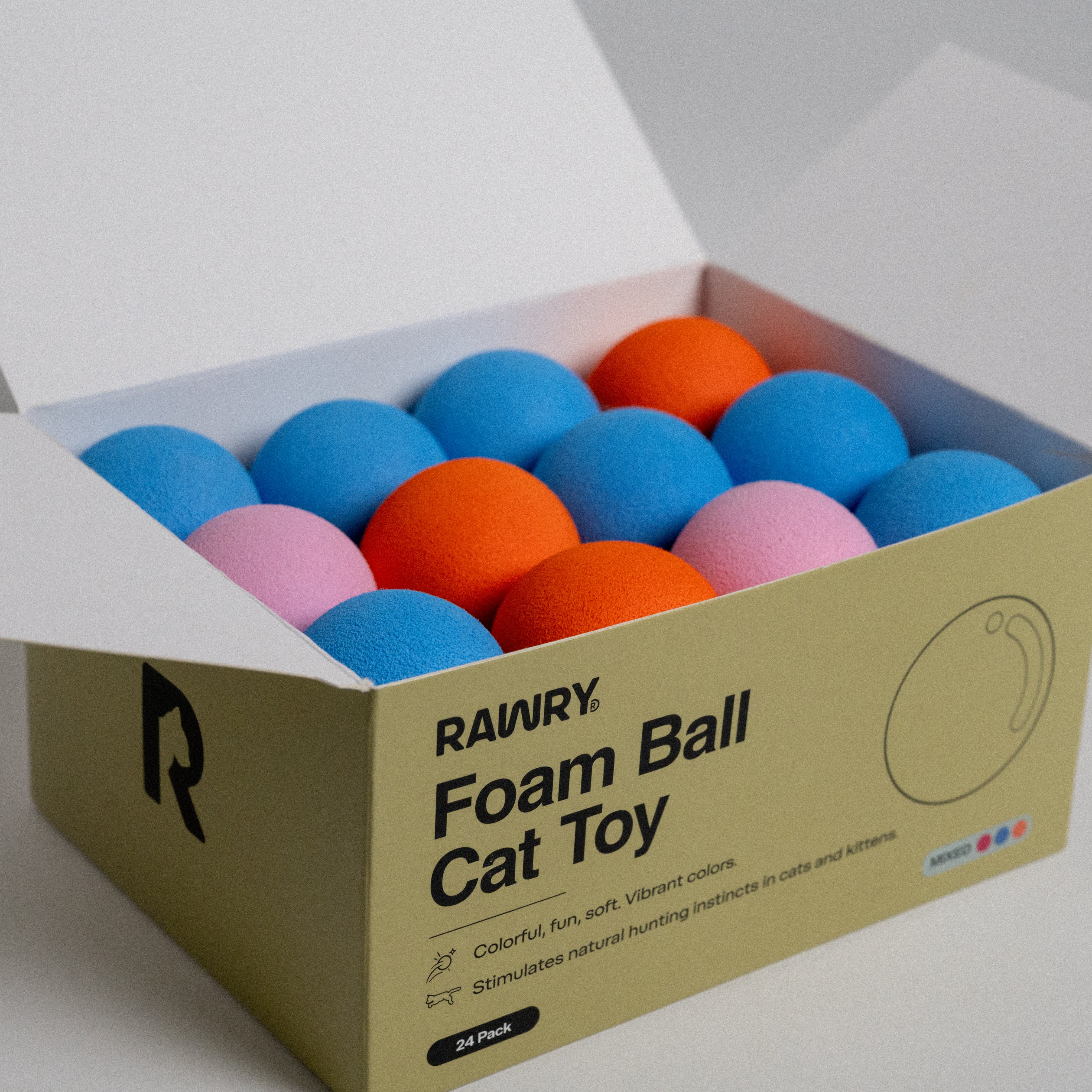 Foam Ball Cat Toy 24-Pack (Mixed)
