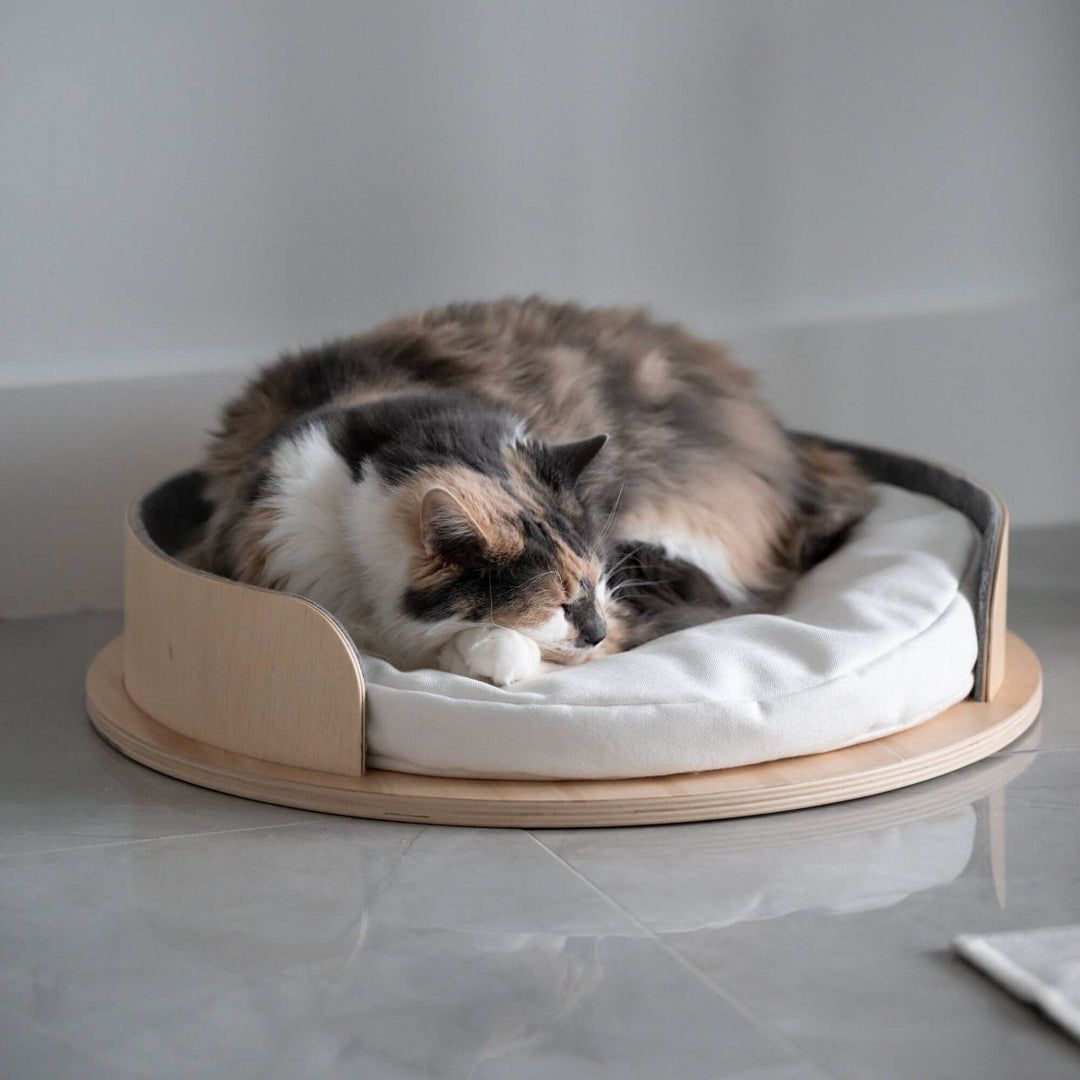 Round Wooden Pet Bed