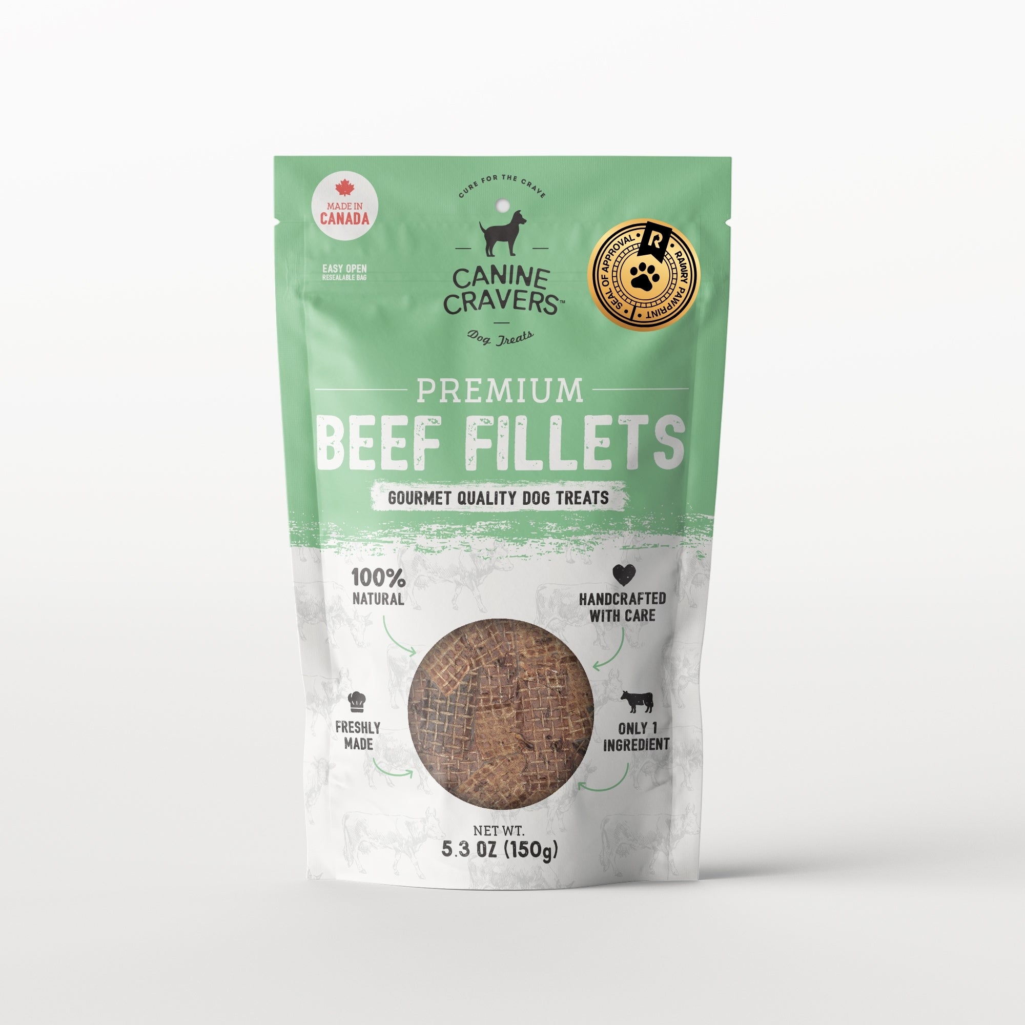 Premium Beef Fillets Dog Treats 5.3 oz Bag