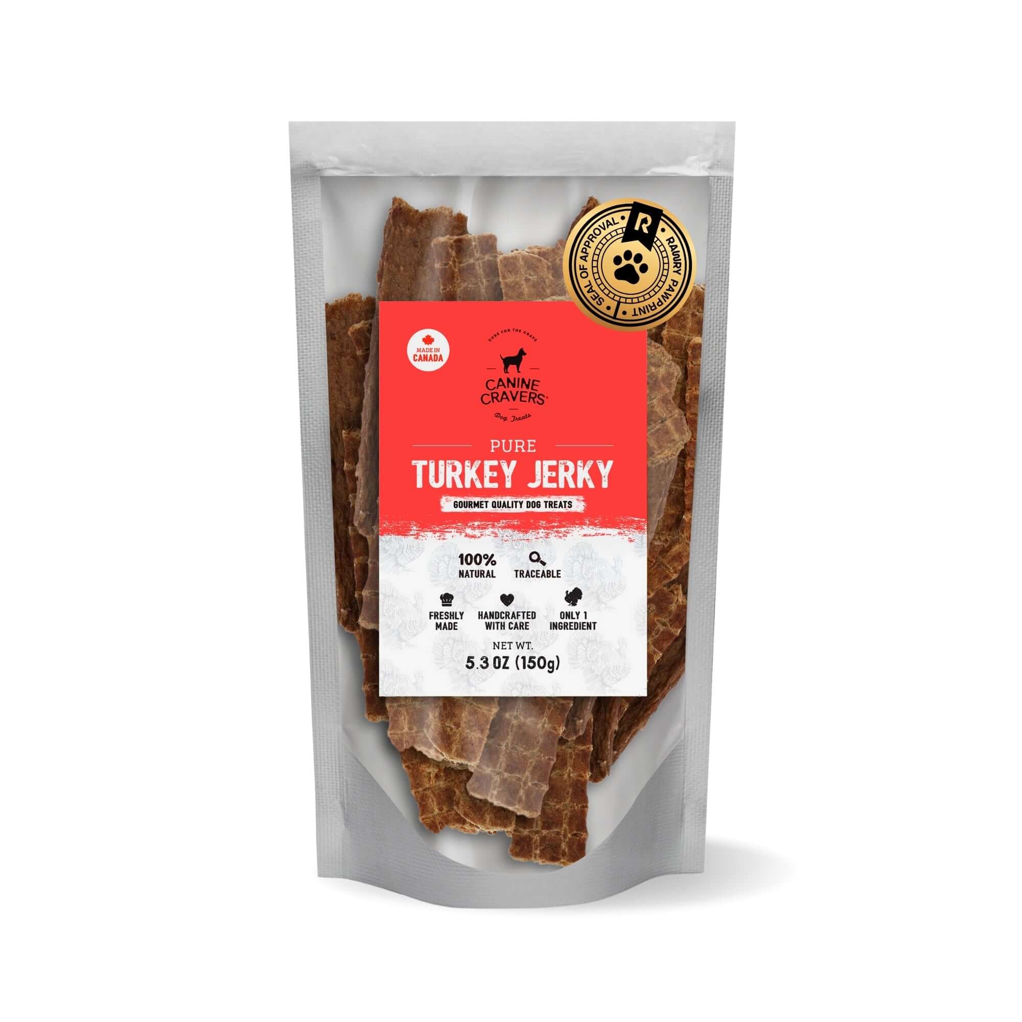 Pure Turkey Jerky Dog Treats 5.3 oz Bag