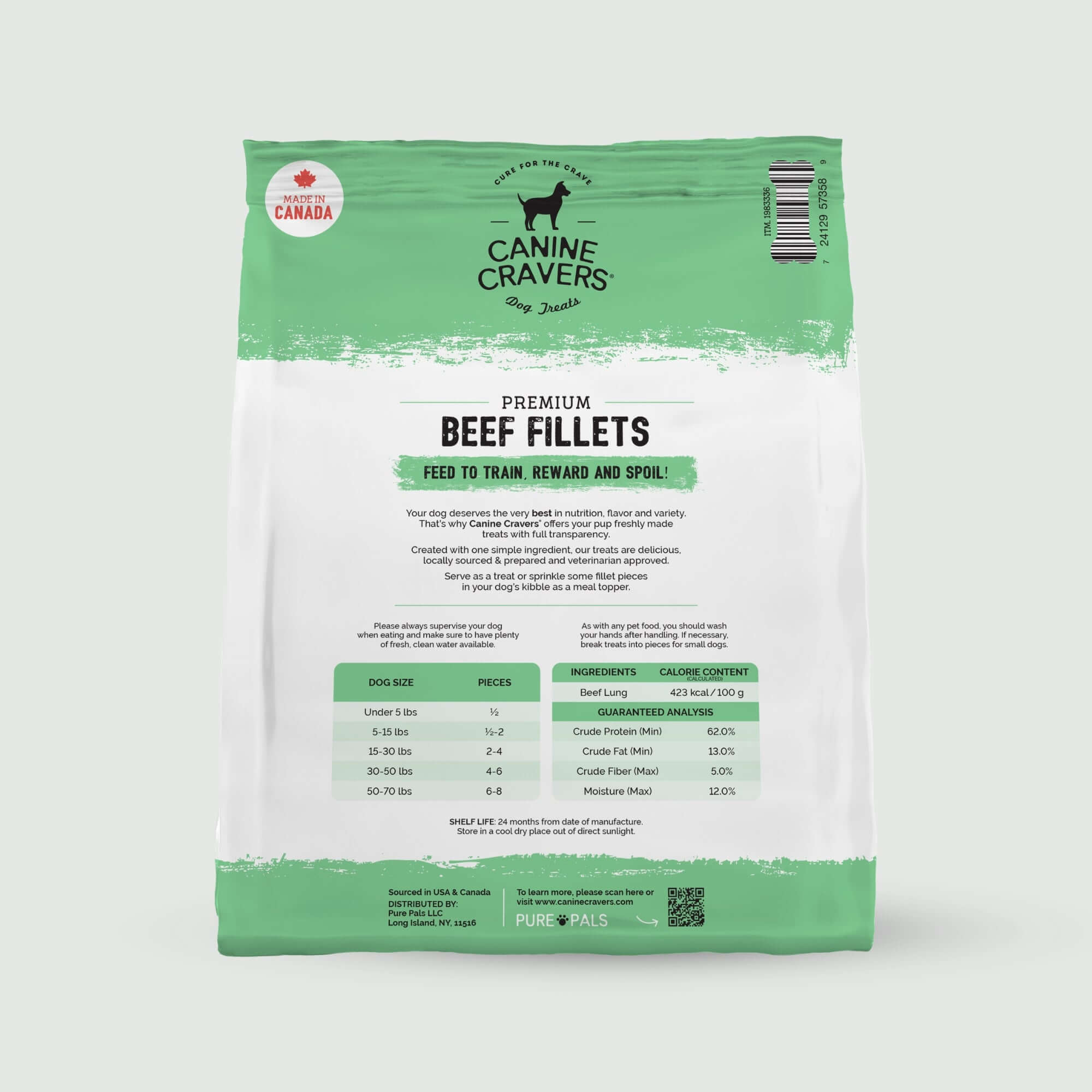 Premium Beef Fillets Dog Treats 20 oz Big Bag