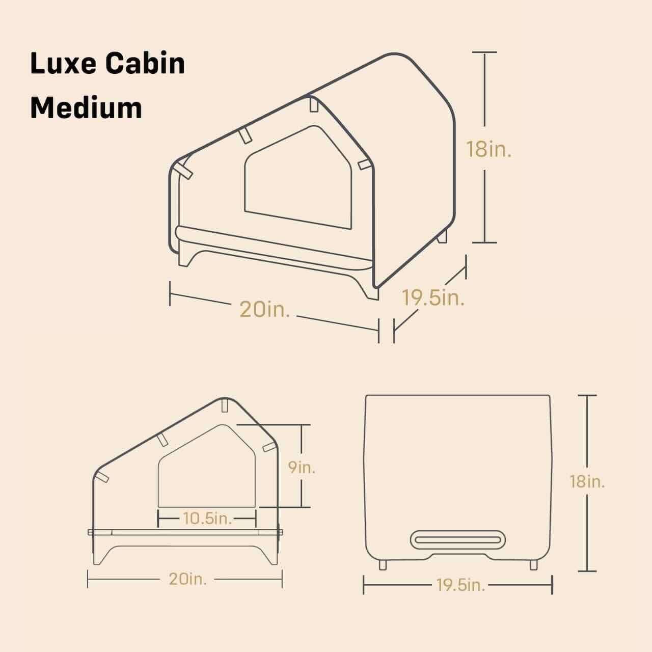 Rawry Pet Houses Luxe Cabin - Cream Medium / Rawry Pet Houses Luxe Cabin - Light Grey Medium / Rawry Pet Houses Luxe Cabin - Maroon Medium / Rawry Pet Houses Luxe Cabin - Delicate Blue Medium / Rawry Pet Houses Luxe Cabin - Tickled Pink Medium