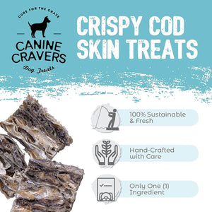 Premium Cod Skin Dog Treats 4 oz Bag
