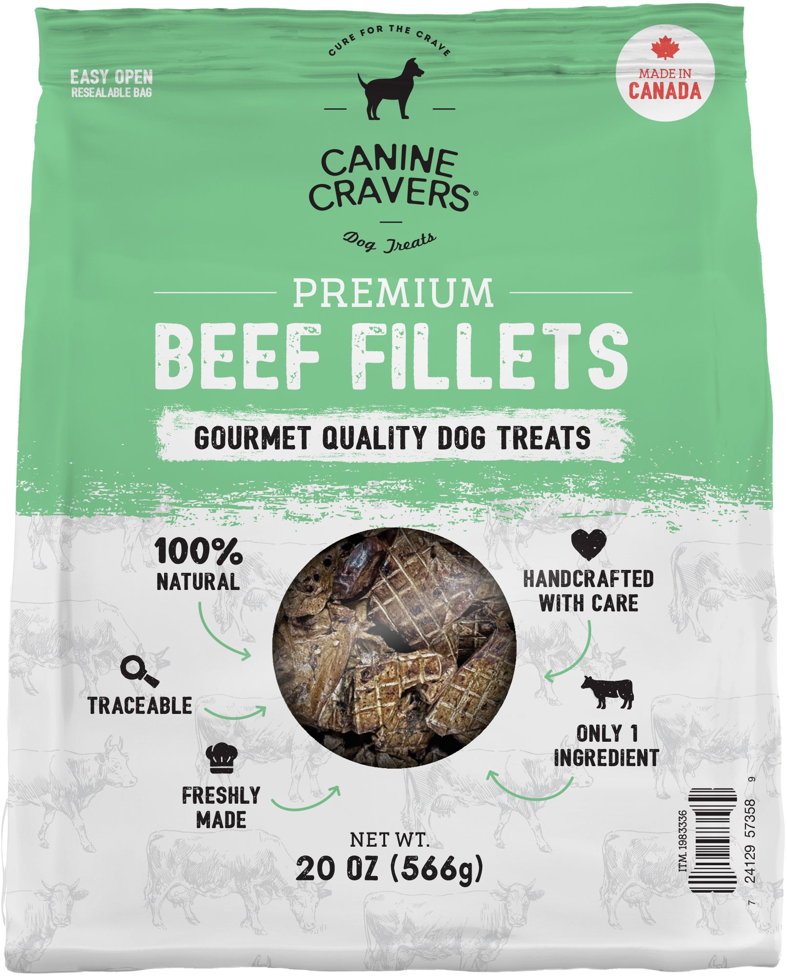 Premium Beef Fillets Dog Treats 20 oz Big Bag