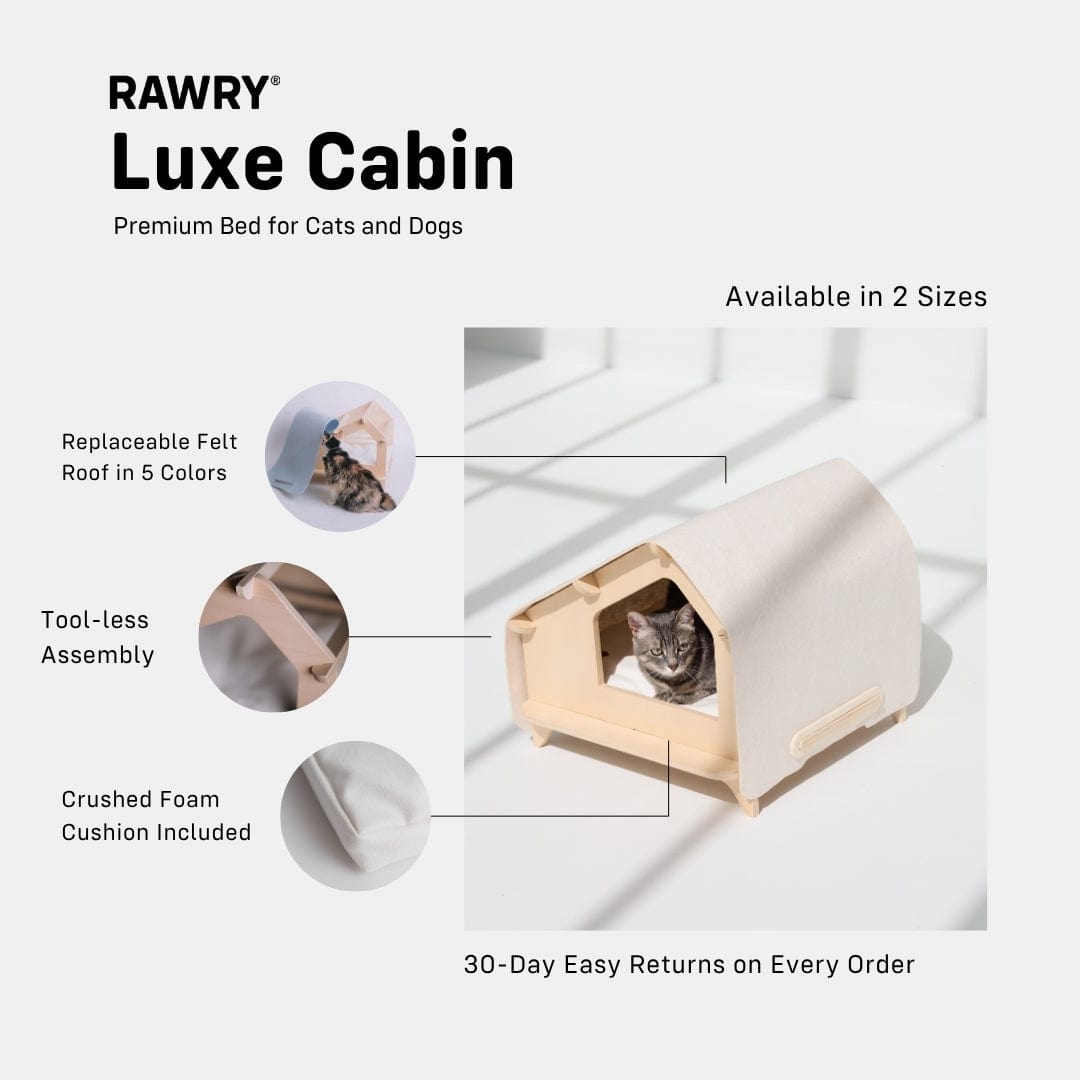 Rawry Pet Houses Luxe Cabin - Cream Medium / Rawry Pet Houses Luxe Cabin - Light Grey Medium / Rawry Pet Houses Luxe Cabin - Maroon Medium / Rawry Pet Houses Luxe Cabin - Delicate Blue Medium / Rawry Pet Houses Luxe Cabin - Tickled Pink Medium | Rawry Pet Houses Luxe Cabin - Cream XL / Rawry Pet Houses Luxe Cabin - Light Grey XL / Rawry Pet Houses Luxe Cabin - Maroon XL /  Rawry Pet Houses Luxe Cabin - Delicate Blue XL / Rawry Pet Houses Luxe Cabin - Tickled Pink XL / Evergreen Medium / Evergreen XL