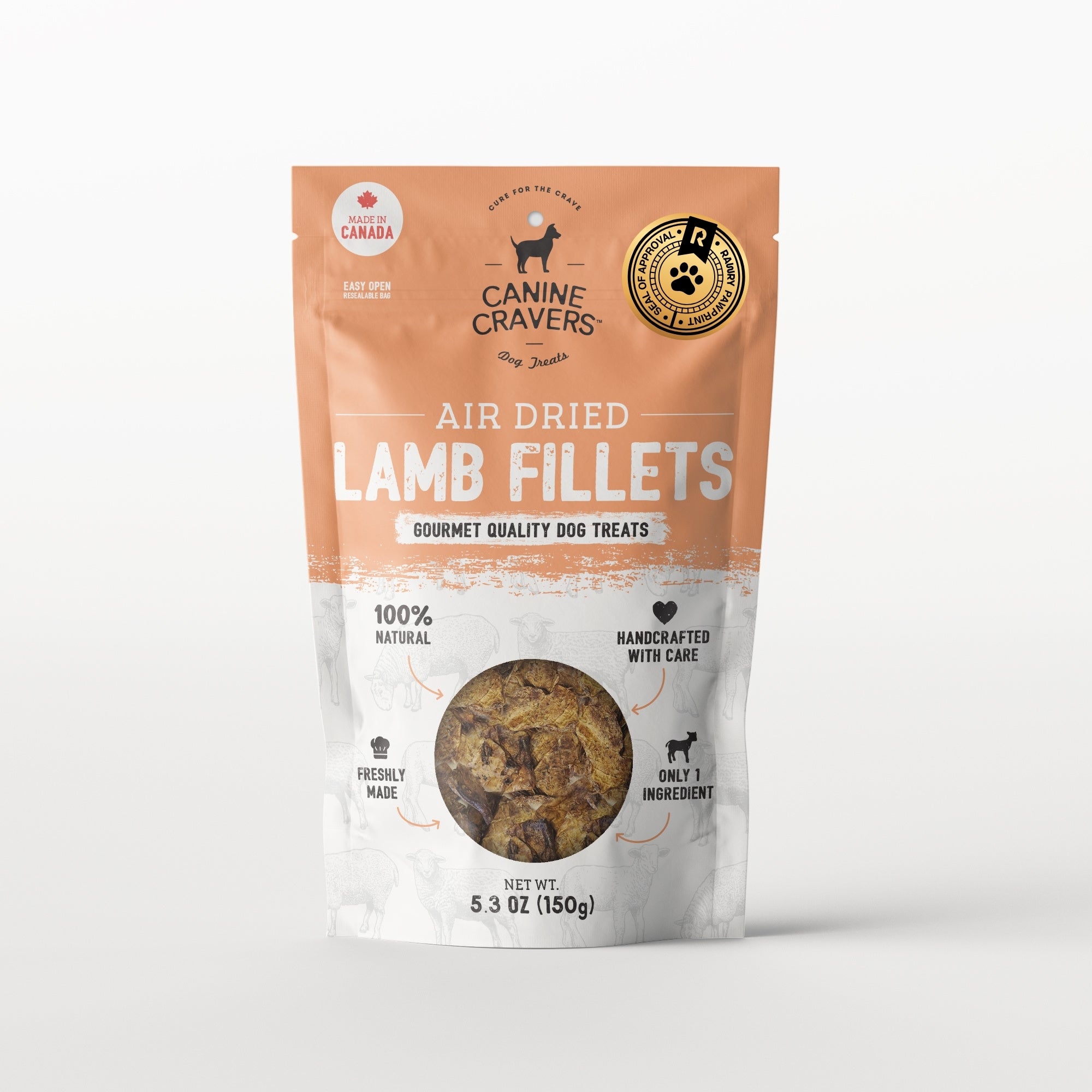 Premium Lamb Fillet Dog Treats 5.3 oz Bag