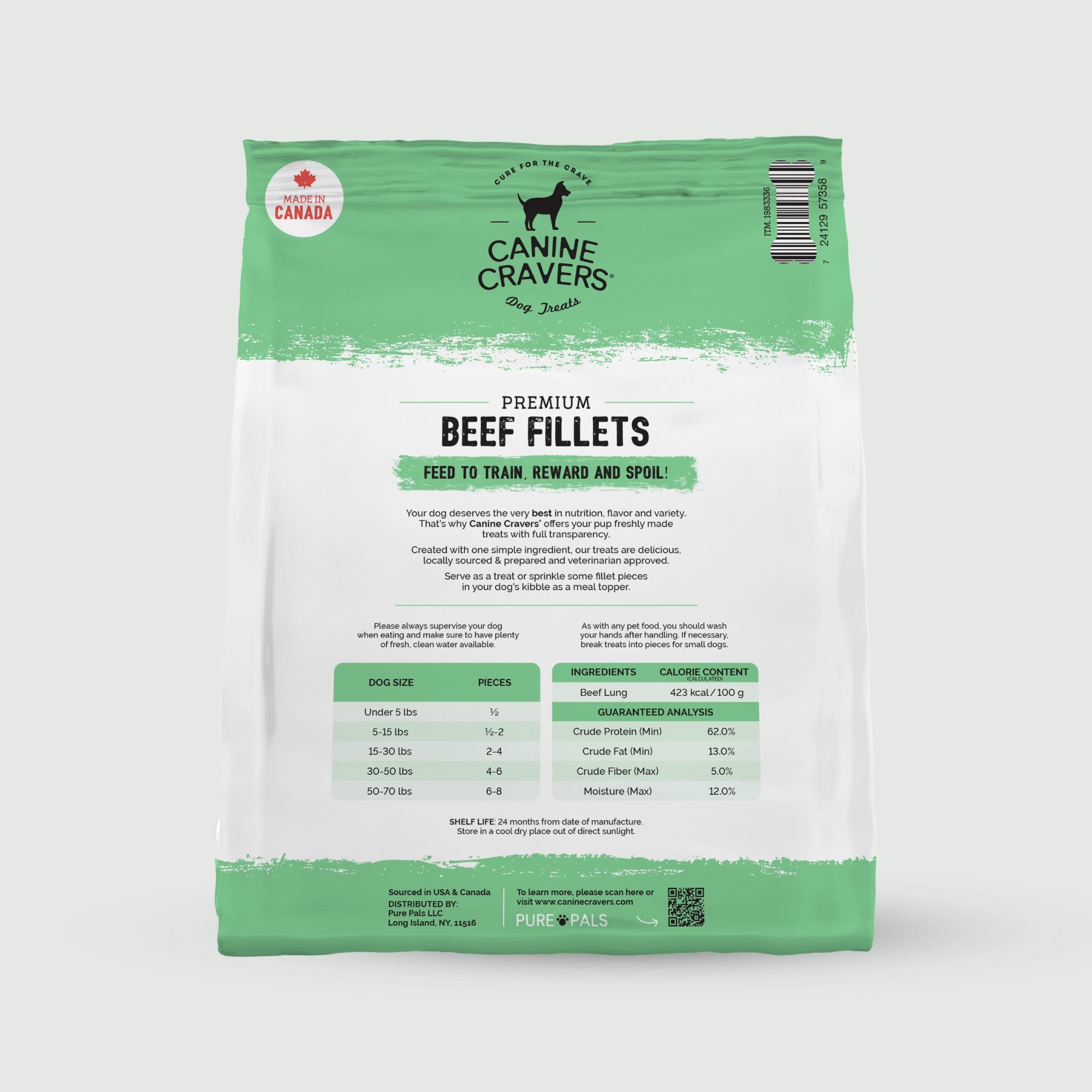 Premium Beef Fillets Dog Treats 20 oz Big Bag